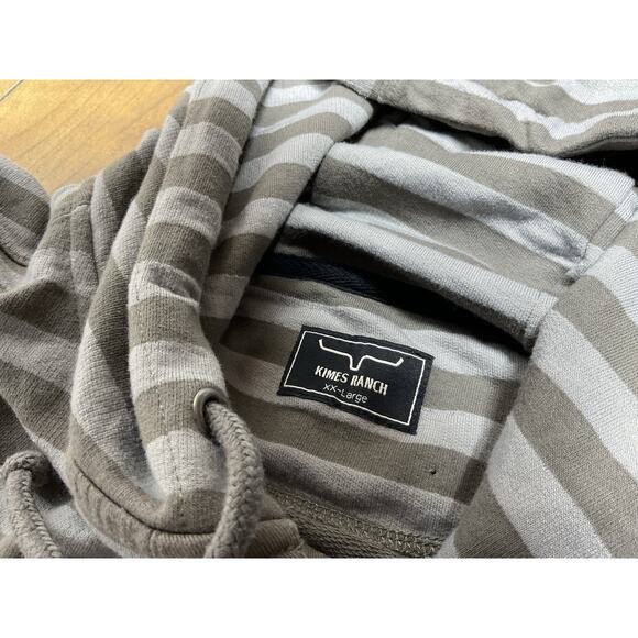 Kimes Ranch Hoodie Mens 2XL Gray Henley Striped Sweater Western Work Cowboy - Picture 7 of 9
